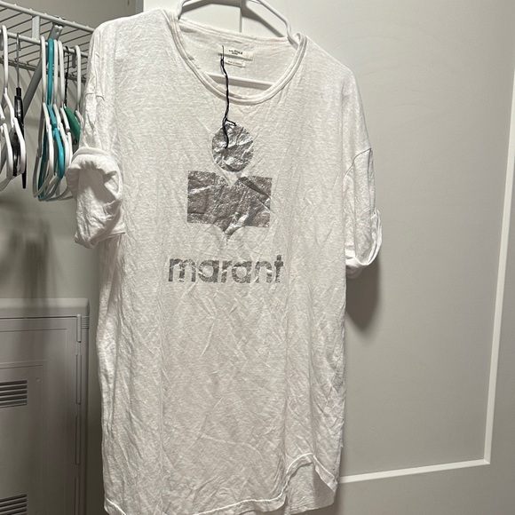 Isabel Marant White Graphic Tee - Picture 1 of 4